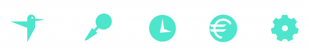 Kolibrie Next iconen en gebruikersflows